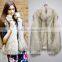 winter hot sale fashion charming lady's long and stand collar faux fur waistcoat