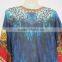 Cotton digital crystal embellished lace up kaftan CAFTAN tunic poncho blouse