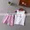 Wholesale summer cotton printing girls casual kids clothing sets