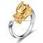 Old Chinese"Chinese Twelve Zodiac" Silver The Twelve Animal of Year Knuckle Open End Ring