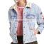 Factory OEM Embroidered Sherpa Lining Womens Denim jacket