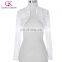 Stock Womens Ladies Long Sleeve Cropped White Lace Shrug Bolero BP000049-2