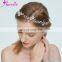 Sweet Bridal Headband Tiara Pearl Charm Centered Blue Flower Hair Vine Girls Headpiece Wedding Prom Dancing bobby Hair Accessory