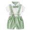 Boys' summer suit boy's summer shirt, overalls and bow tie three-piece suit