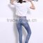 women washed tight ripped denim jeans pants