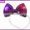 cheap funny paillette red led flashing bow tie