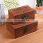 Hot sale vintage style customized small wooden wedding photo box with lock