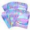 Holographic Resealable Smell Proof Bags Foil Pouch Bag Flat Ziplock Bag for Party Favor Food Storage