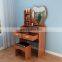 Mdf Home Wooden Dresser With Mirror Stool And Drawers