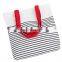 Canvas Cotton Women Shoulder Storage Shopping Stripe Bag with Zipper