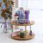 2-Tier Bamboo Lazy Susan Turntable Kitchen Spice Rack Organizer Makeup Organizer