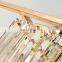 HUAYI Nordic Style French Gold Square Hotel Dining Room Iron Crystal Modern Ceiling Lamp