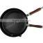 Pre-seasoned cast iron cookware wood handle cast iron pan & skillets non-stick cookware set