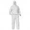 Individually Packed Disposable Protective Coverall with Elastic Cuffs Attached Hood and Boots White Large coverall