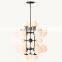 Factory Nordic Gold Black Glass Cirque Tall Chandelier Magic Bean Lamp Hanging Globe Glass Chandeliers Pendant Lights