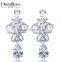 Deluxe Royal Jewellery White Gold Plated Cubic Zirconia Clear Stones Wedding Earrings