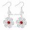 925 thanland sterling silver earrings with red stone