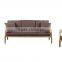 Fabric I-shape sofa set design with wooden Elegant Heavy duty home fruniture