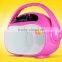 NEW Christmas Promotion Portable Mini Karaoke Player Speaker with wireless Microphone for Kids