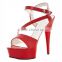 Sexy Glitter Ultra High Heels Sandals Fashion 7 Inch Platforms Shoes Spool Heel Dance Shoes Party Slippers