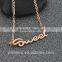 Custom Name Sweet Words Stainless Steel Letter 18K Gold Plated Pendant Necklace