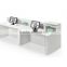 2 seats MDF reception desk dimensions with light inside