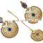 Indian Antique Gold Plated Earrings With Tikka Set For Girls & Women