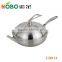 Top Quality Food Grade 304 Stainless Steel Cookng Frying Pan with Lids