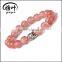 10mm Cherry Quartz Beaded Buddha Bracelet with Reiki Buddha Gemstone Beads