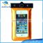 Swimming drifting diving pvc waterproof mobile phone pouch with thermometer