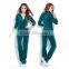 2016 wholesale latest design ladies women plain hoodie pant tracksuit sport sweat suit set