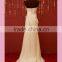 Asymmetrical draped beige adult party dress