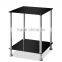 modern cheap black glass end table for living room