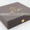Nice PU leather wood wine box for mini bottle with lock
