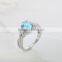 Exquisite 925 silver wedding oval shape sky blue topaz ring .natural gemstone ring
