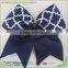 Extra Large 2 Color Chevron Cheer Bow (Black/White)