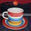 Stoneware Cup and Saucer Hand painted cup and saucer Coffee Cup and Saucer set