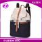 PU leather trimmings college school cannular barrel-shaped backpack canvas