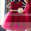 K117 lovely ball gown red tulle flower girl dresses with bow belt