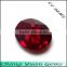 Checkboard oval shape red color synthetic ruby stone