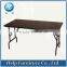 Folding table with t shape edge