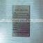 Chemically etched stainless steel nameplate for machine