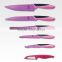 CK-6019 Pink color design 5 PCS Ceramic blade with peeling kitchen chef appliance royalty line knife knifes set