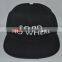Guangzhou hat factory professional custom 100% acrylic/black/embroidery logo/flat brim hat