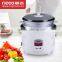 Full body outer shell electric rice cooker with steaming basket and stainless steel lid
