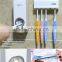 Toothpaste Dispenser Wall Mounted Automatic Toothpaste Squeezer Toilet Brush Holder Hands Free Dust-proof Toothpaste Squeezer