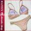 Wholesale Pink Hot Fashion Golden Side Fashion Latest Ladies Swimsuit 2017