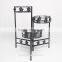 Garden Decor Yard flower pot 3-Tiered Folded Plant Pots Tray Rack Metal Black