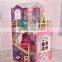 Best design big size kids wooden elegant doll house set with furniture W06A227