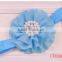 2016 New style fancy colorful elastic pearl center fabric flower headband for girls
